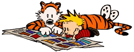 Calvin Hobbes reading