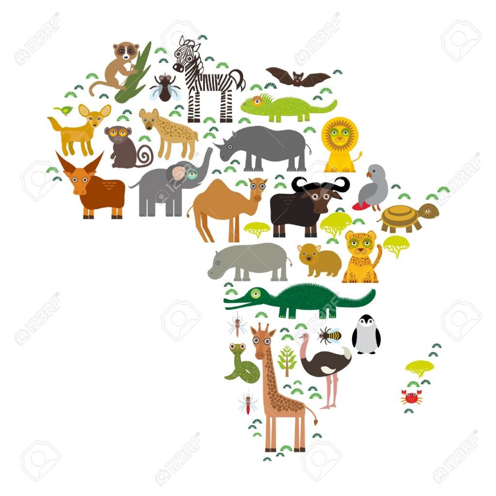 42465015-animal-africa-parrot-hyena-rhinoceros-zebra-hippopotamus-crocodile-turtle-elephant-mamba-snake-camel-stock-vector