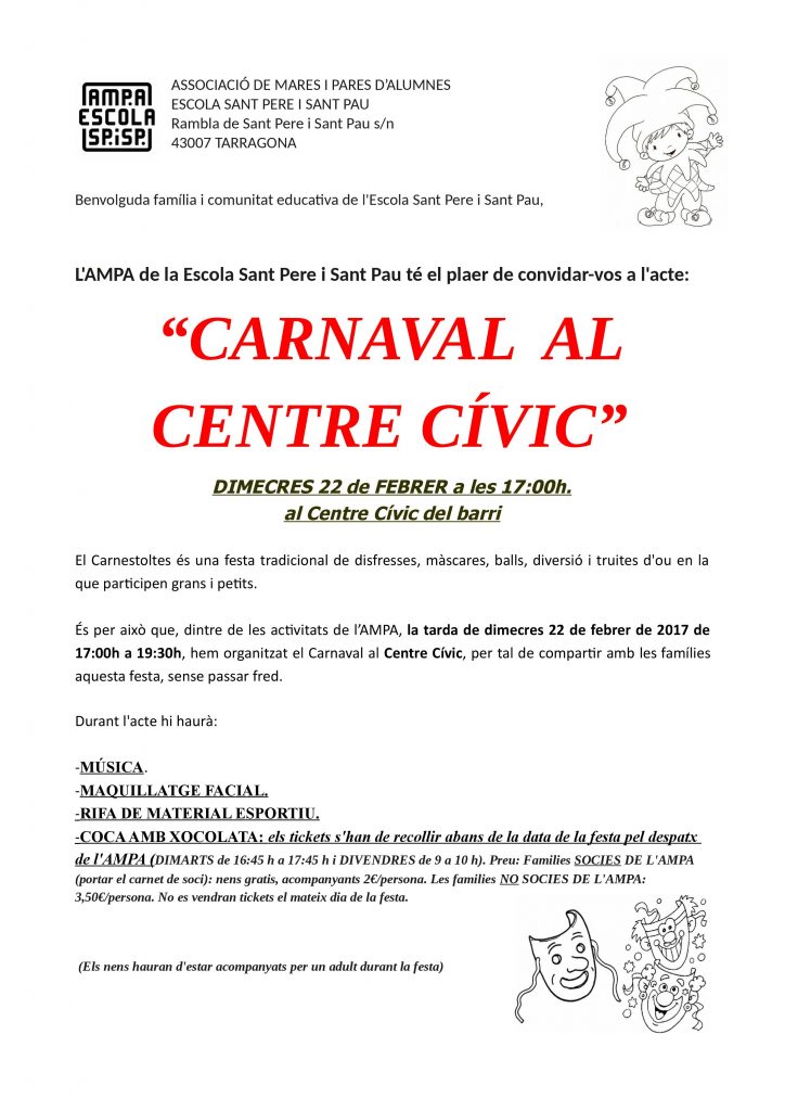 FESTA DE CARNAVAL DEFINITIVA AMPA 16-17