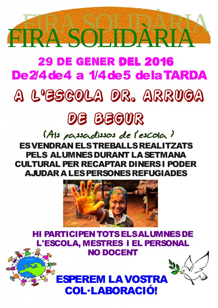 FIRA SOLIDÀRIA DE LA PAU - Escola Dr. Arruga 2016