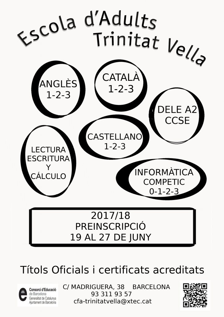 CURSOS CFA TRINITAT VELLA 2017-18