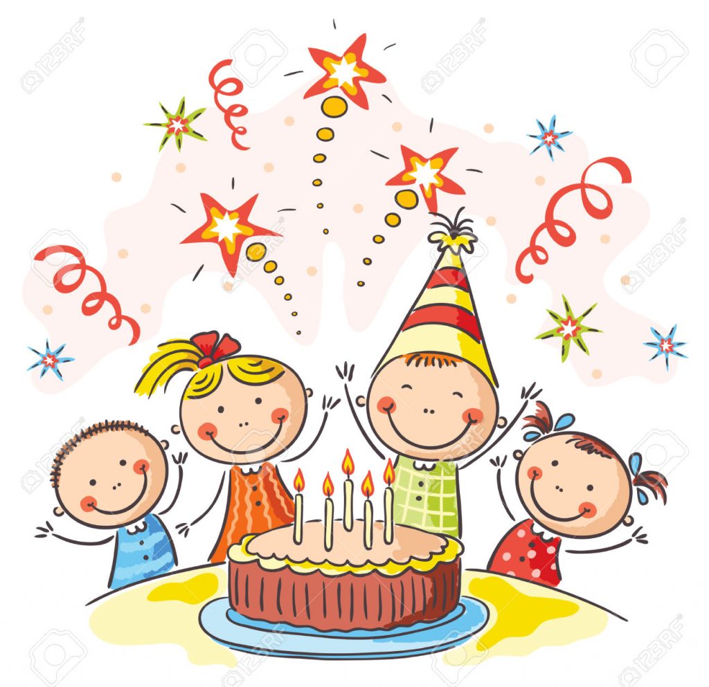 31728506-Festa-di-compleanno-per-bambini-con-una-grande-torta-Archivio-Fotografico