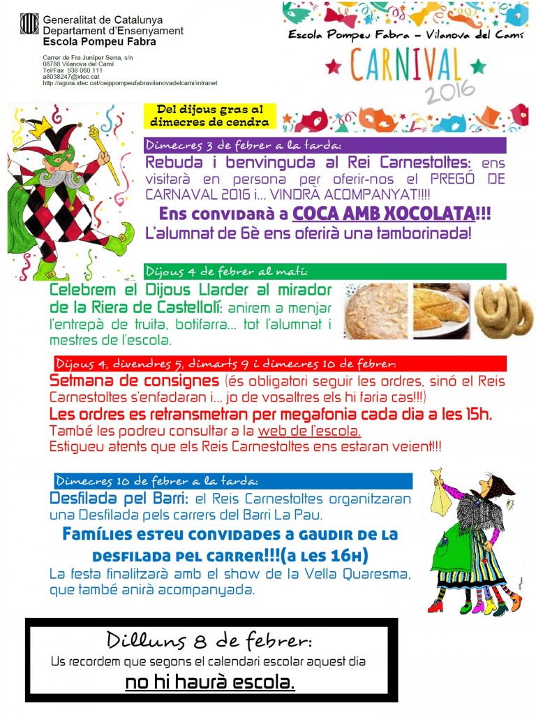 COMUNICAT FAMÍLIES CARNAVAL 16