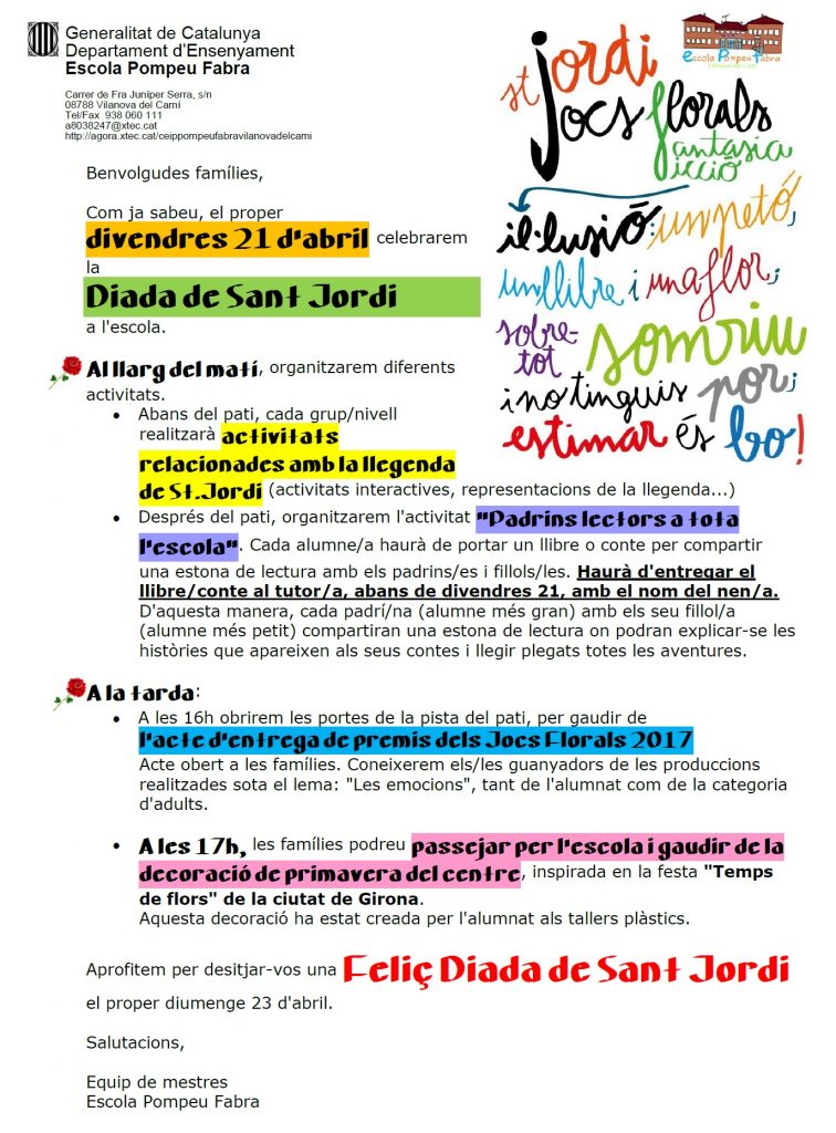 comunicat families sant jordi