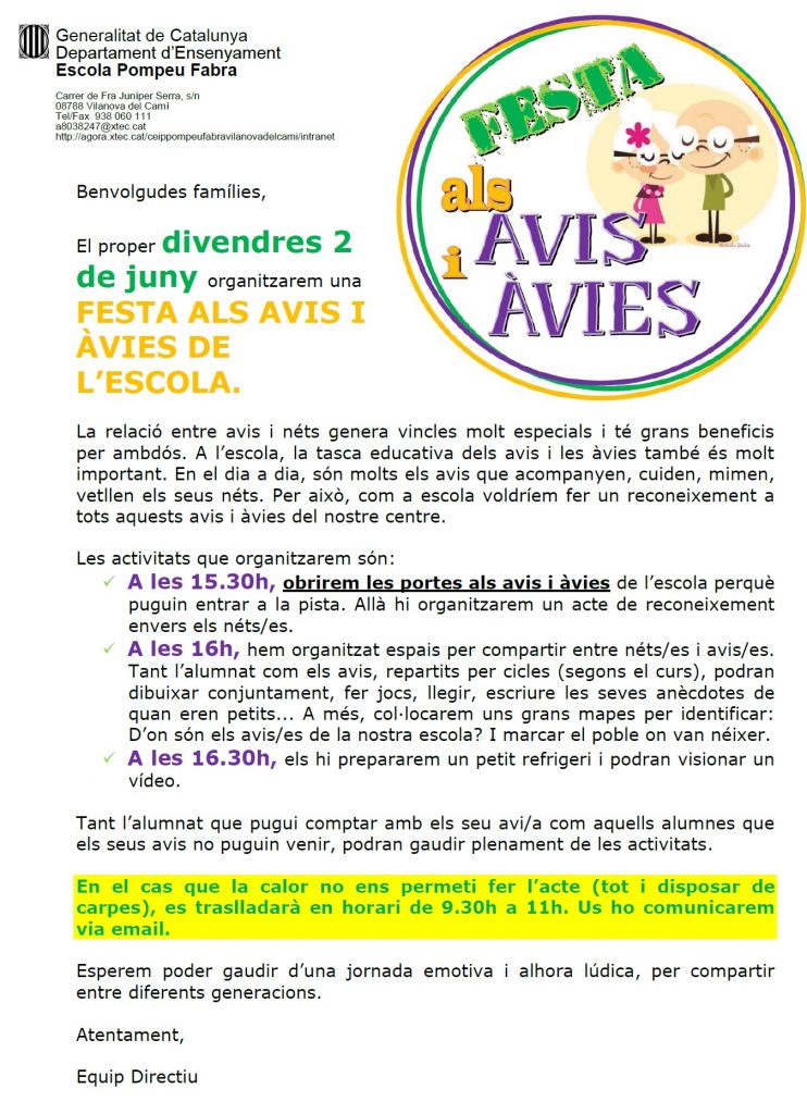 Comunicat FESTA AVIS