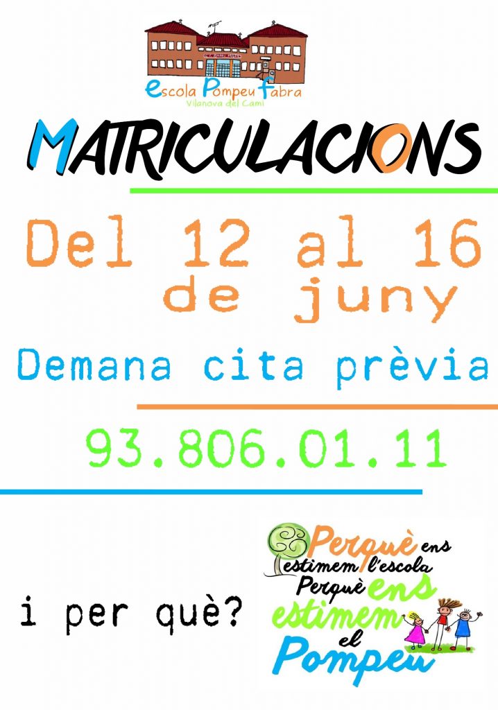 CARTELL matriculacions