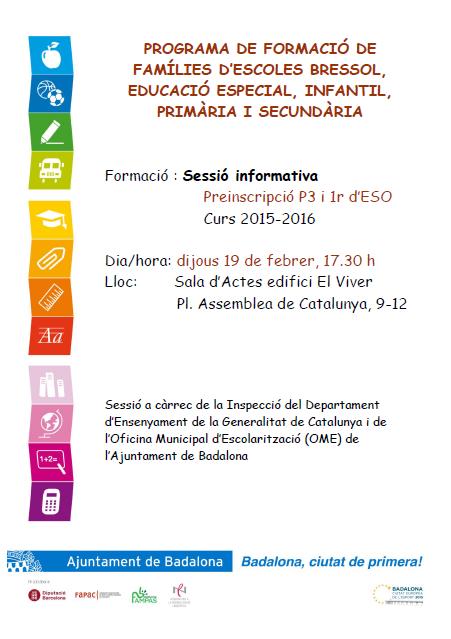 Sessió informativa preinscripció