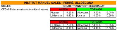 Horaris Bus Alcanar-Ulldecona-La Sénia