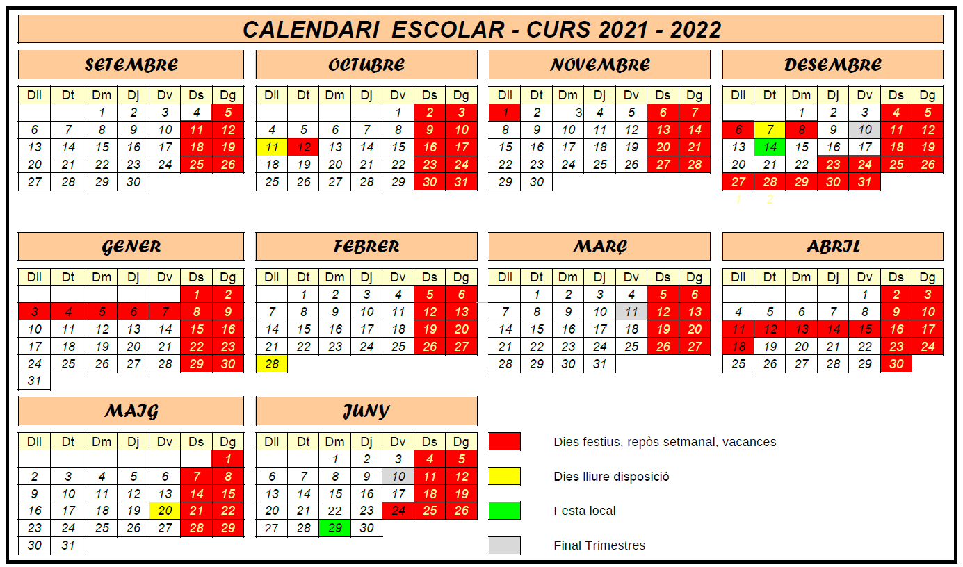 Calendari CFA Gavà