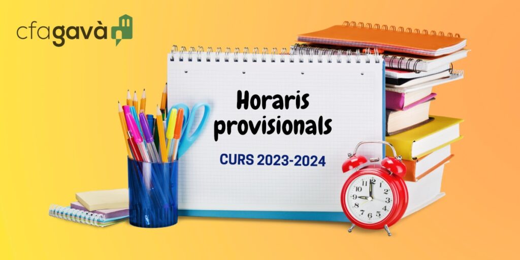 Horaris provisionals CFA Gavà 2023-2024