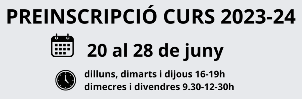 Dates de la preinscripció