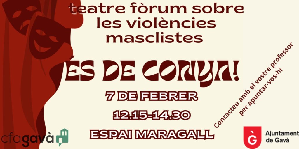 Banner del teatre fòrum sobre el teatre de violències masclistes