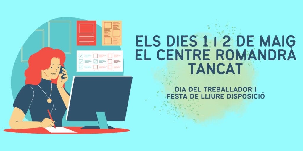 Bàner per festivitat del dia del treballador i festa de lliure disposició al CFA Gavà