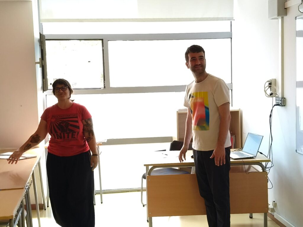 Sílvia i Toni a punt per començar el Consell de Delegats del CFA Gavà