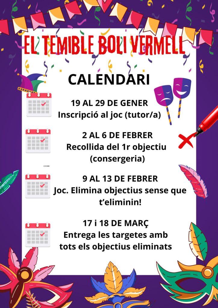 Calendari del joc de carnaval