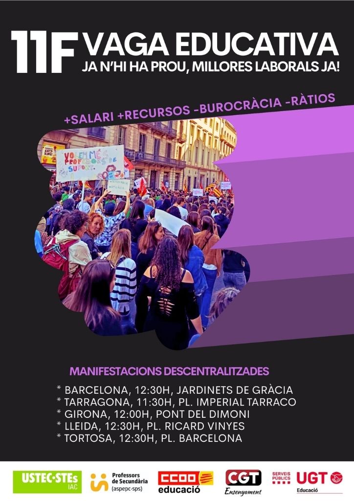 Avui 11F, vaga de docents i estudiants