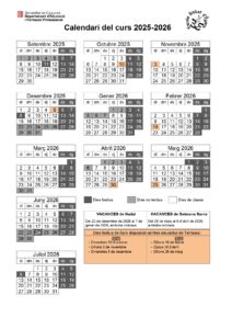 Calendari del curs 2025/2026