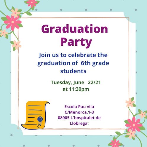 Green Typographic Graduation Party Invitation