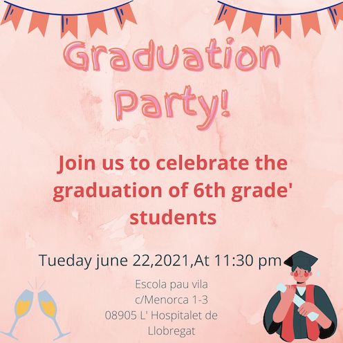 Azul Graduación Fiesta de Despedida Invitación