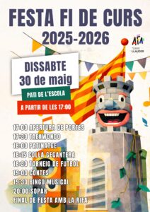 Cartell de la festa de fi de curs amb programa