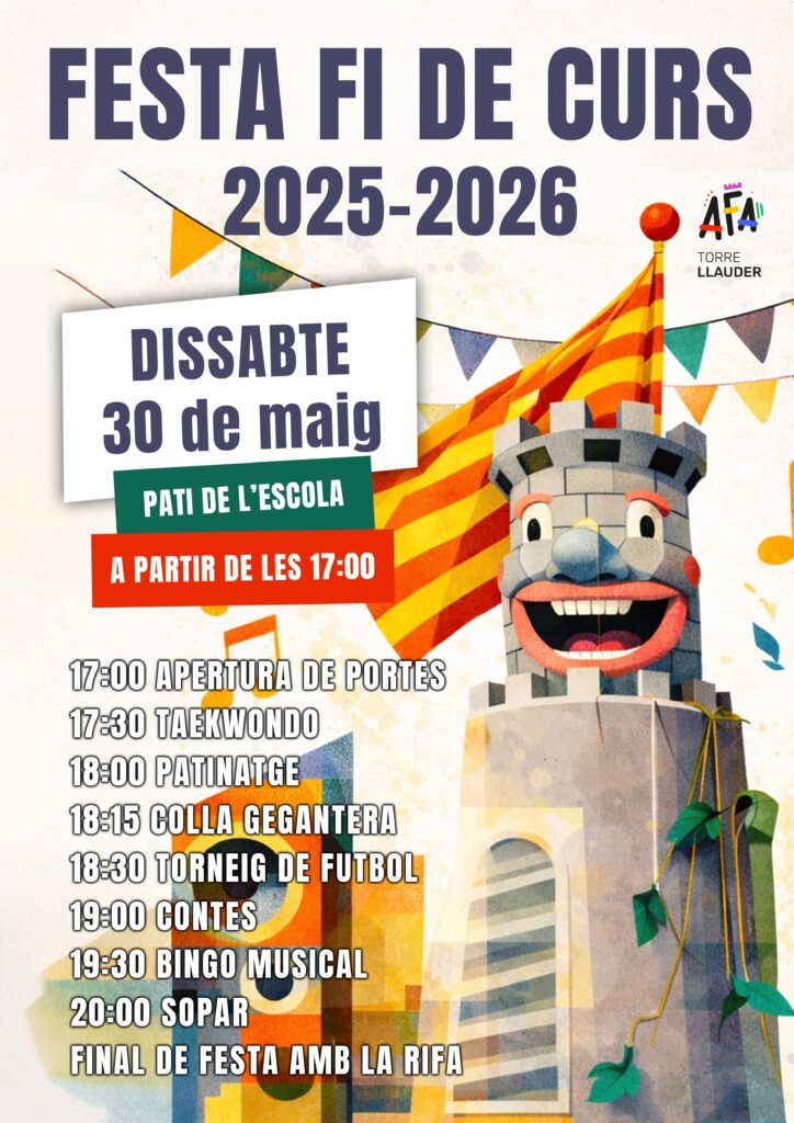 Cartell de la festa de fi de curs amb programa