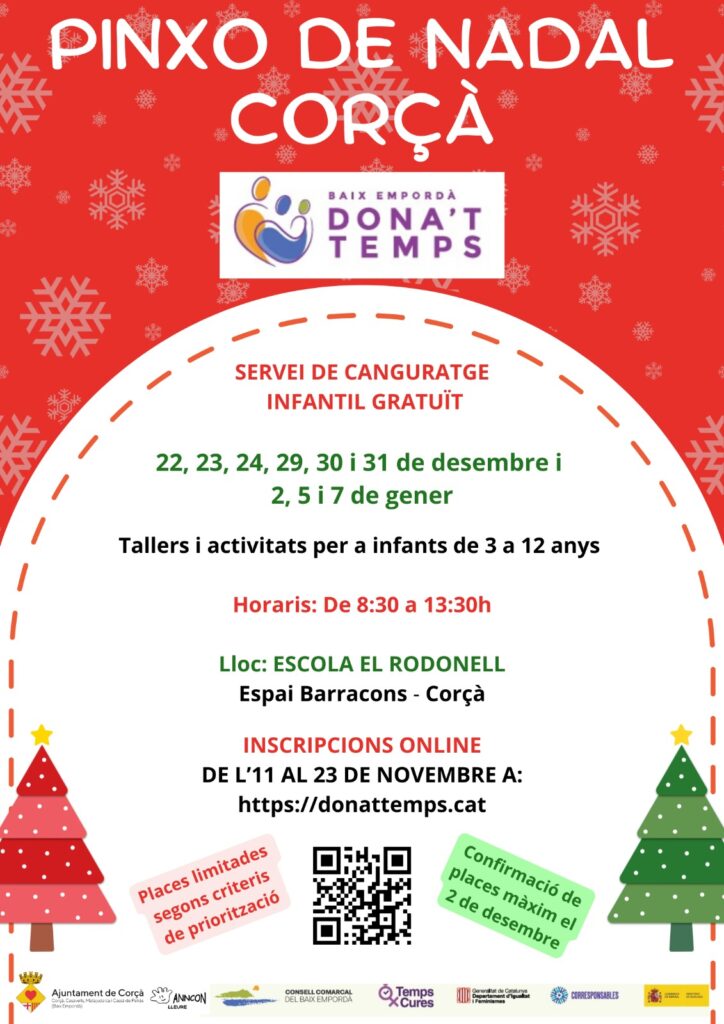 Inscriu-te al pinxo de Nadal amb canguratge gratuït !