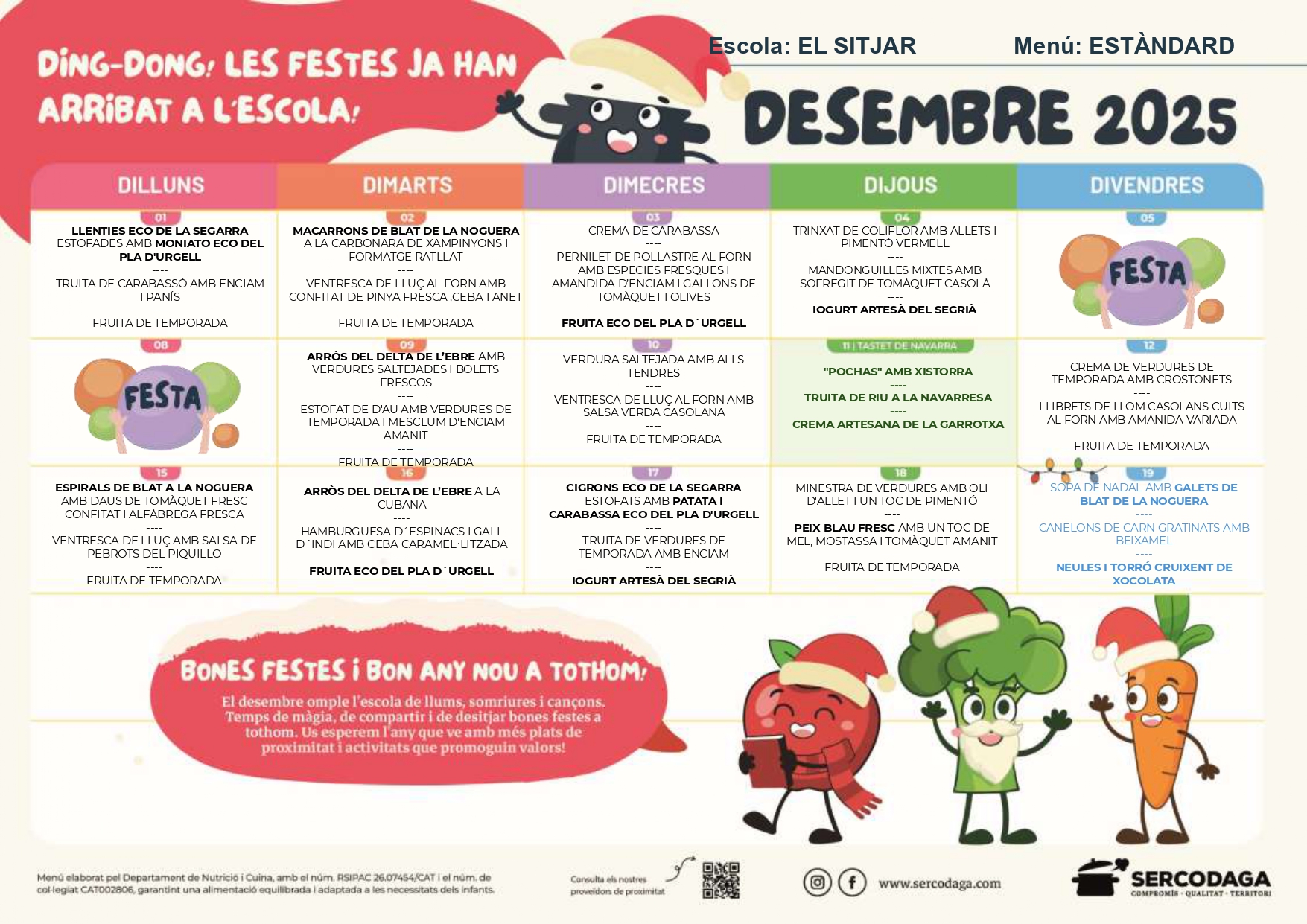 Menú desembre 2025