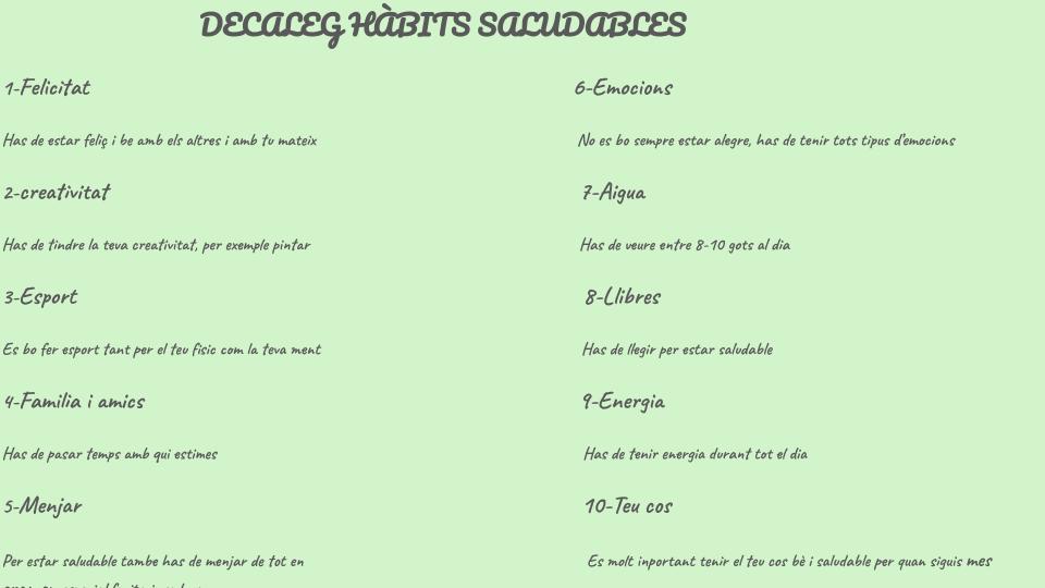 ALEXIS TUDELA MESTRE - Decàleg hàbits saludables