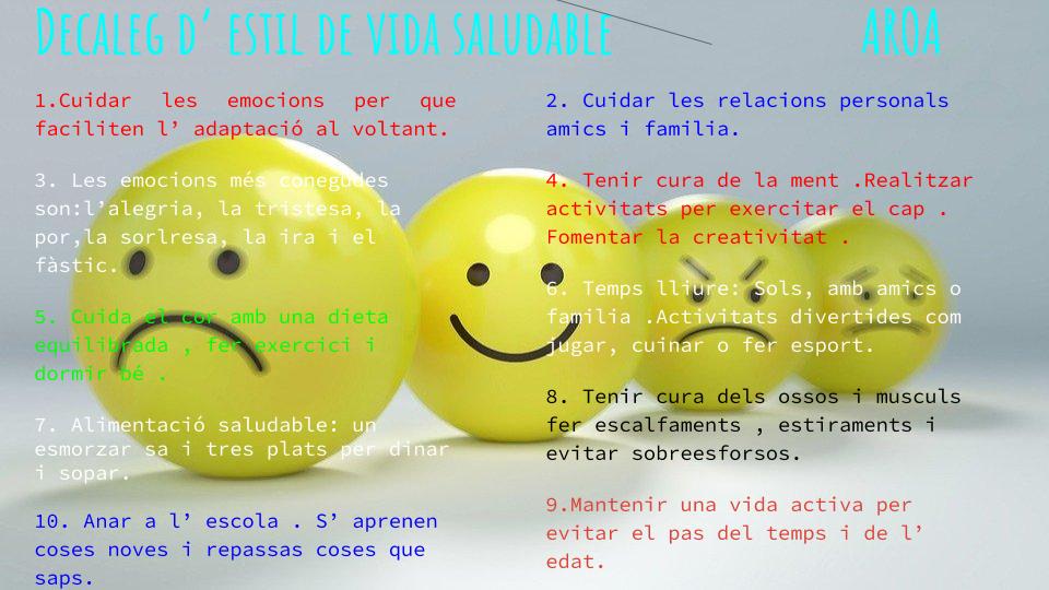 AROA DÍAZ MORGADO - Decàleg hàbits saludables