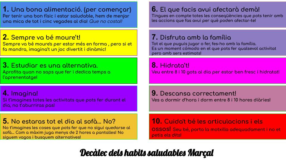 MARÇAL MONTSERRAT SIMÓN - Decàleg hàbits saludables