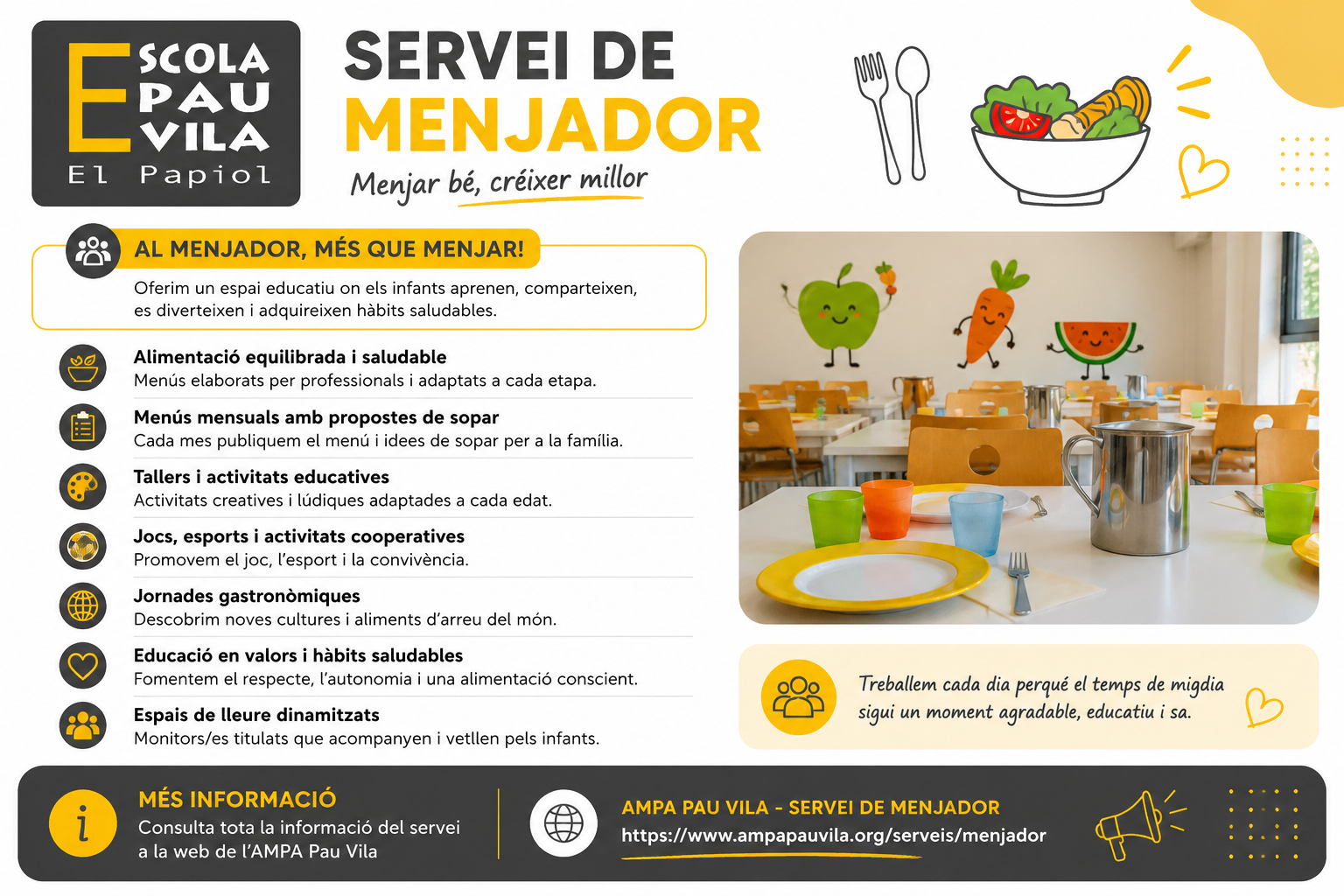 Servei de Menjador - Escola Pau Vila