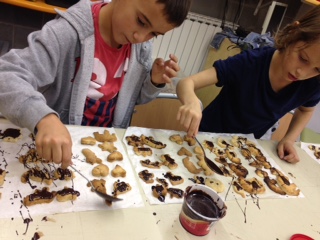 Ja son cuites ara posem la xocolata.