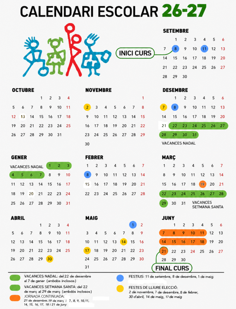 Calendari curs escolar 2026-2027