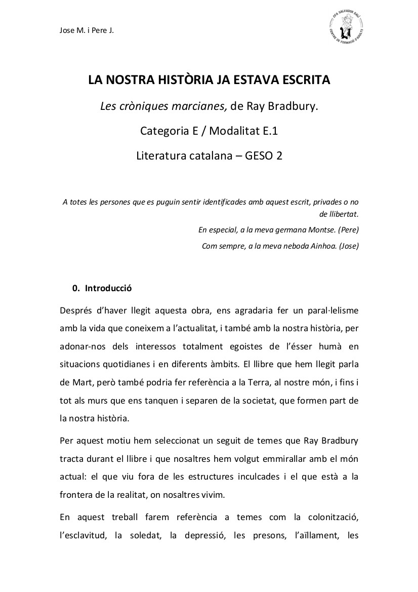 001 La nostra història ja estava escrita - Pere i Jose