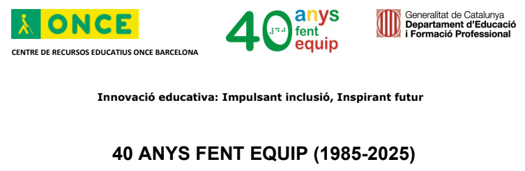 40 anys fent equip (1985-2025). Captura del document.