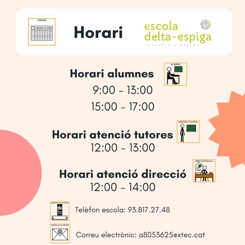 Horaris Escola Delta - Espiga