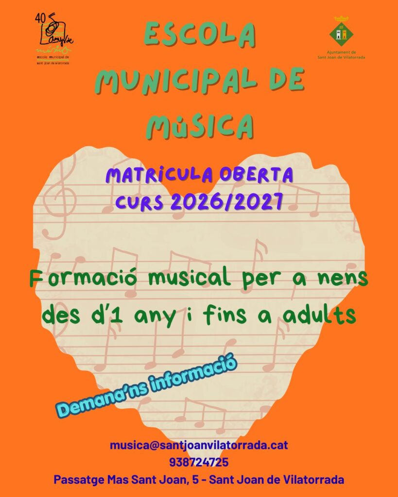 Cartell de la preinscripció curs 2026-27