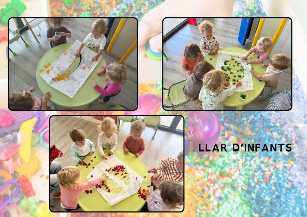 A la llar hem decorat les nostres finestres amb elements de la tardor enganxant trossets de paper i treballant la motricitat fina.