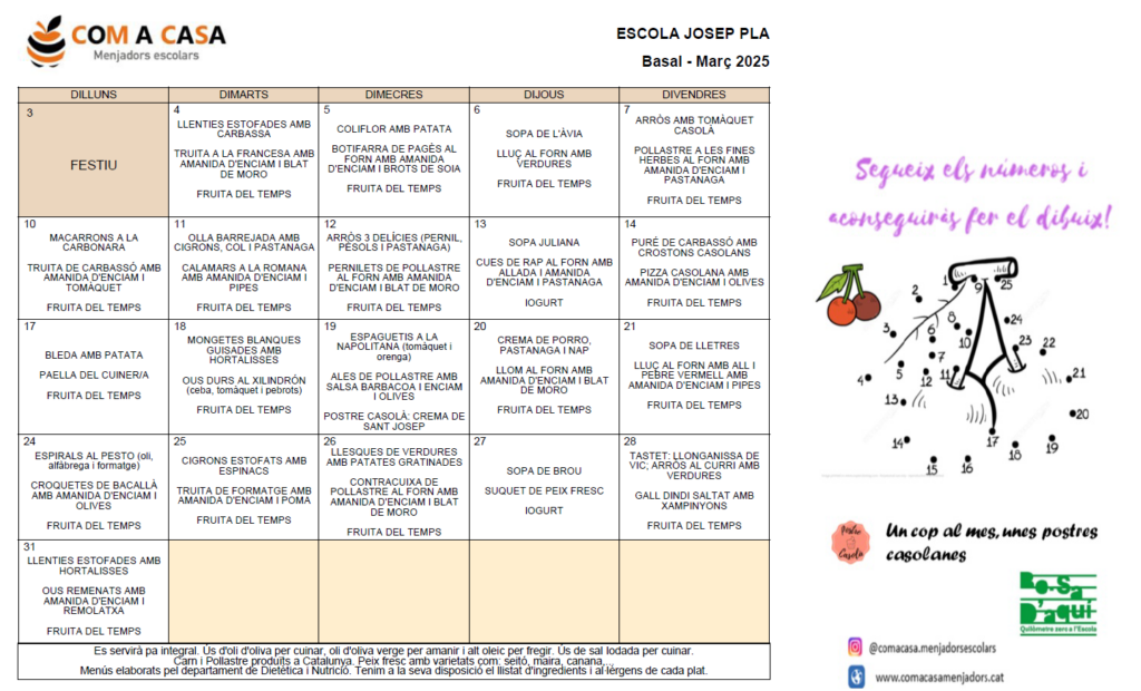 menu de març '25