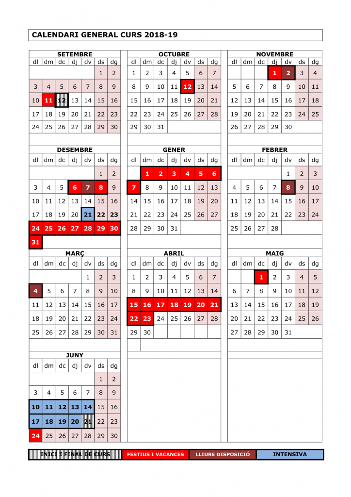 Calendari curs 18-19