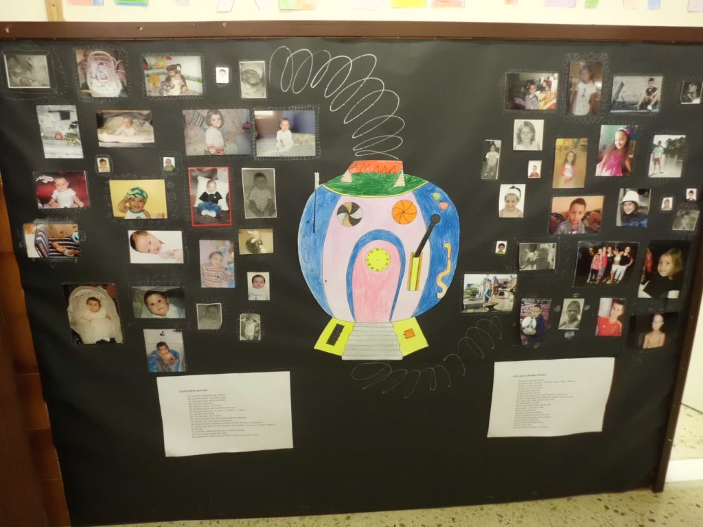 Després de molts dies de preparació i treball aquí teniu el nostre mural titulat “El pas del temps” on hem pogut observar, explicar i escriure sobre els canvis que ha patit el nostre cos des de que vam néixer fins ara