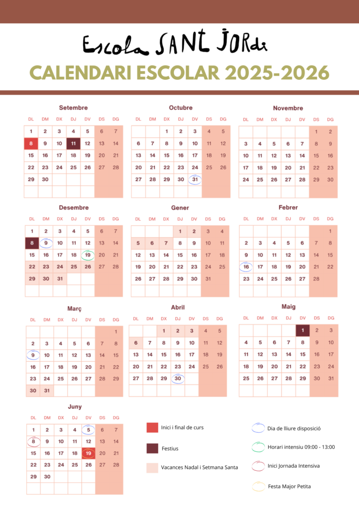 Calendari escola 25 - 26