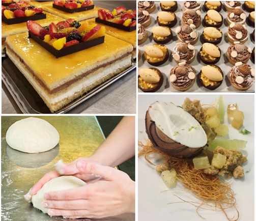 Diverses imatges: elaboració de pastissos i bodegons de diversos postres