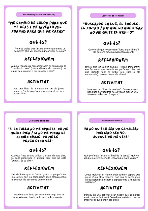 Activitats canço Camaleon