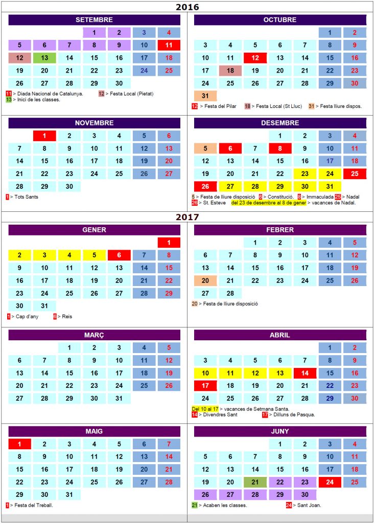 Calendari 2016/17