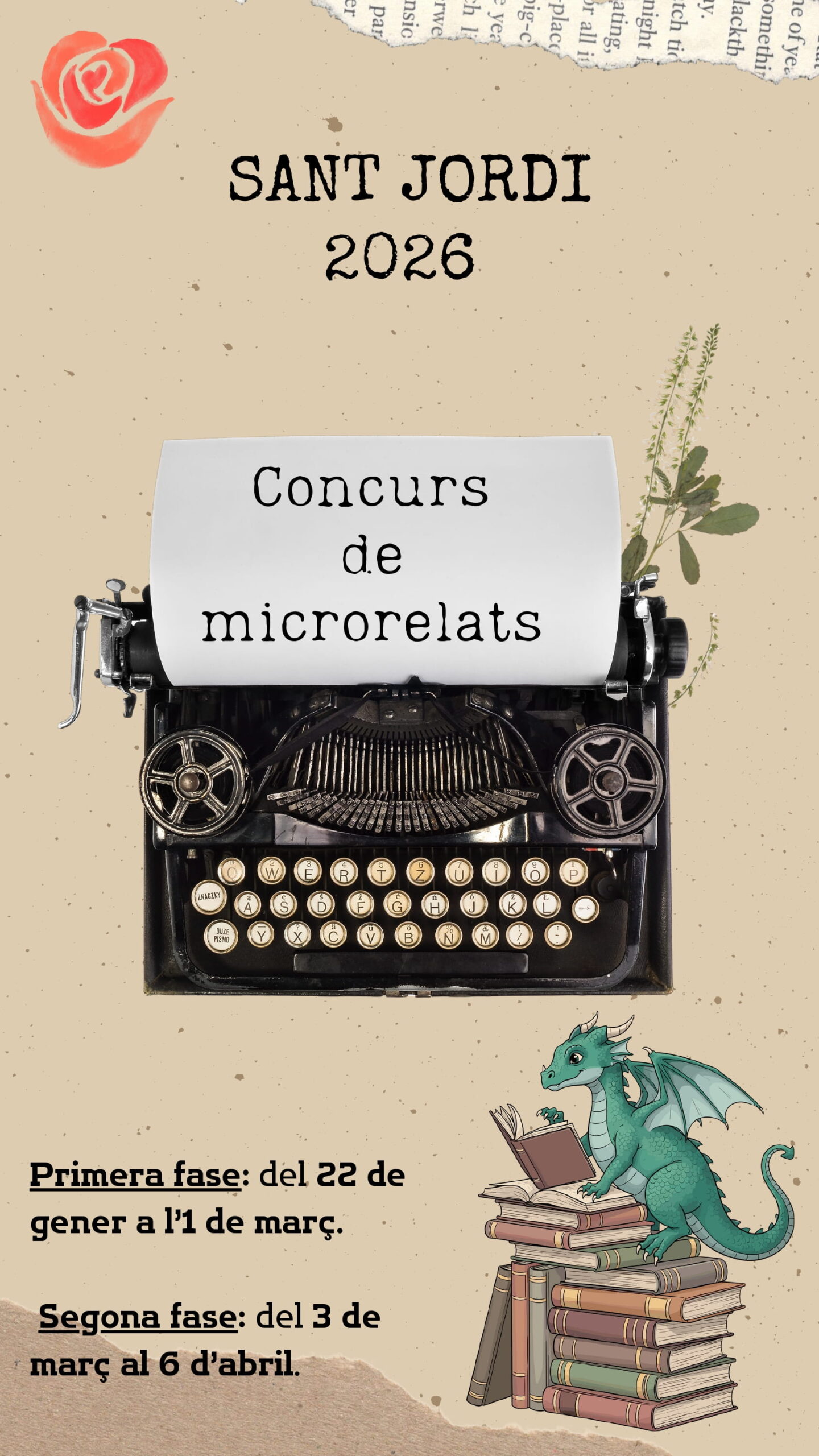 Cartell concurs microrelats Sant Jordi 2026
