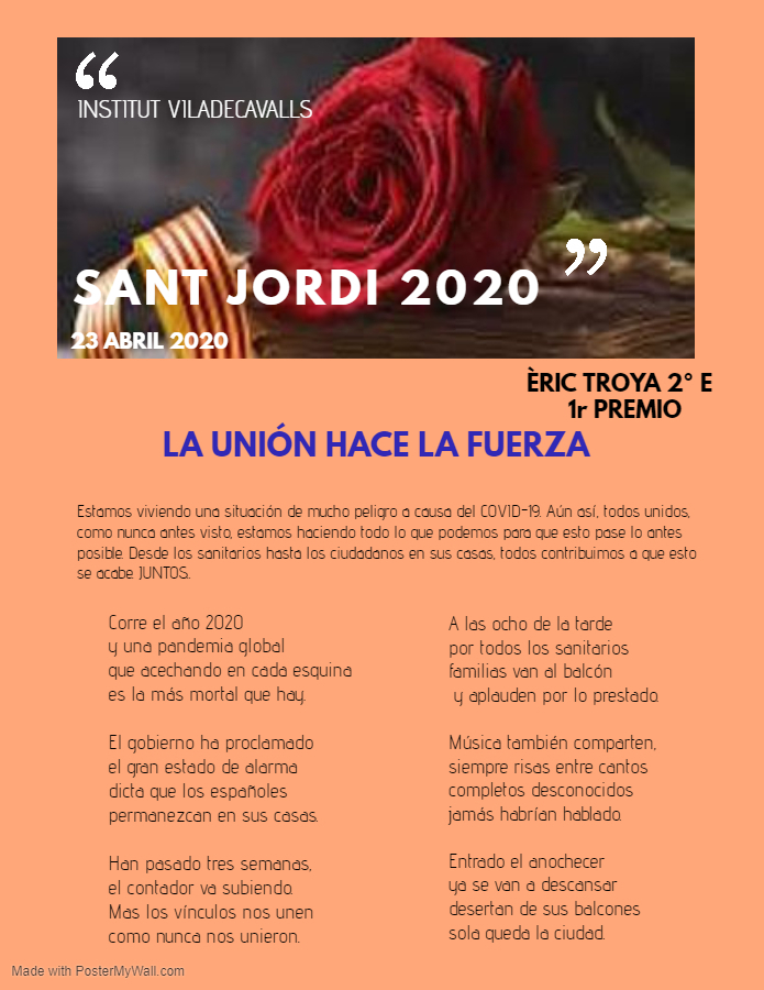 ÈRIC TROYA 1r PREMIO SANT JORDI 2020