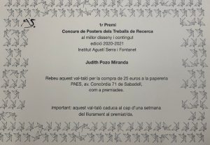 Diploma, Concurs, Treball de Recarca, guanyadores, Curs 2020-21, Agustí Serra i Fontanet, Sabadell