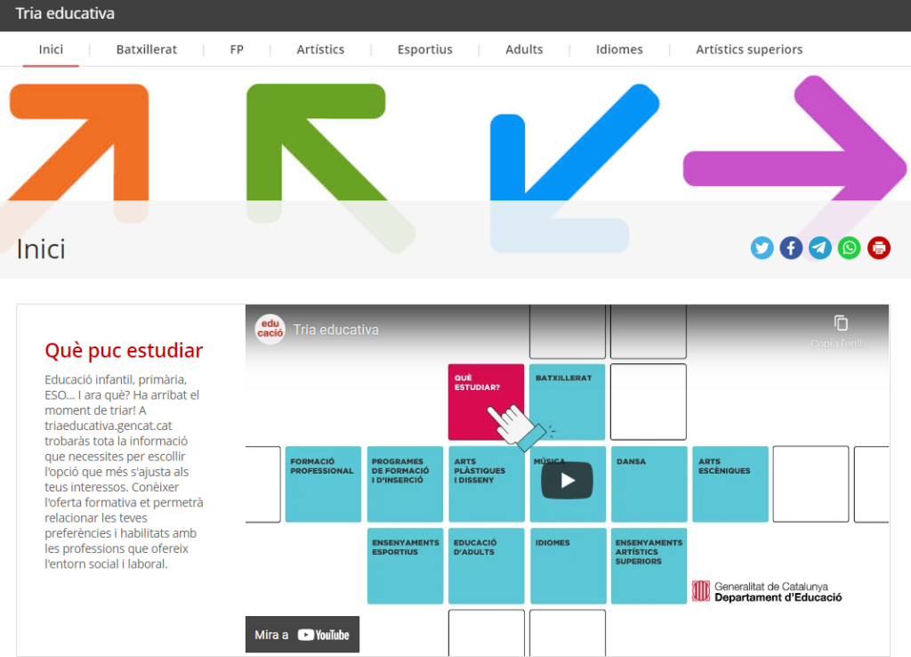 Agustí Serra i fontanet, Sabadell, Tria educativa