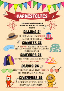Cartell Carnestoltes curs 2021-22 Agustí Sarre i Fontanet